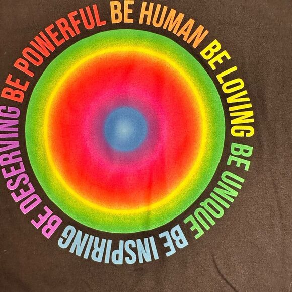 NWT Phluid Unisex Black Short Sleeve Graphic T-Shirt “Be Human Be Powerful” - S - Picture 4 of 5